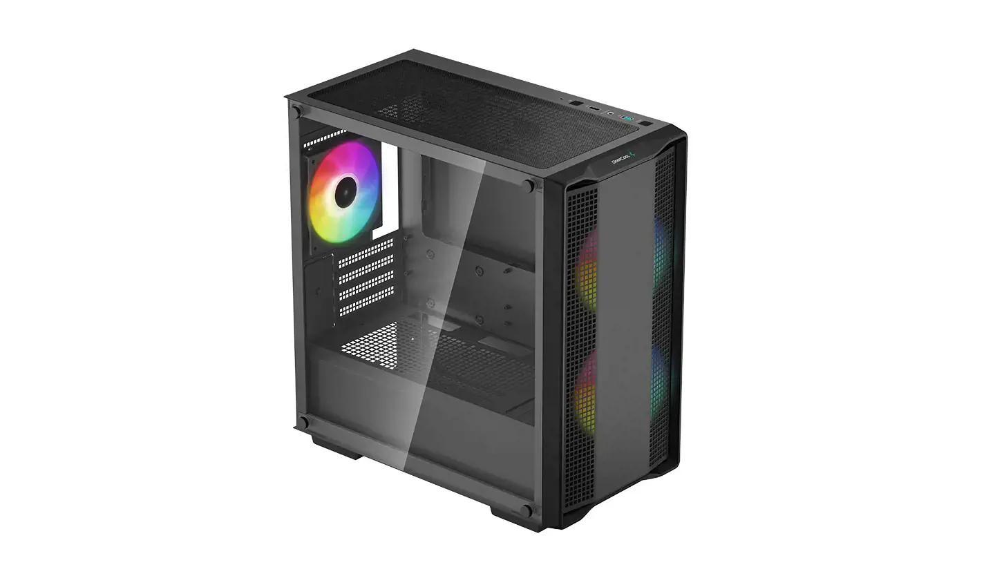 DeepCool CC360 ARGB, Mini Tower, Kompiuteris, Juoda, micro ATX, Mini-ITX, ABS, Plienas, Grūdintas stiklas, Multi