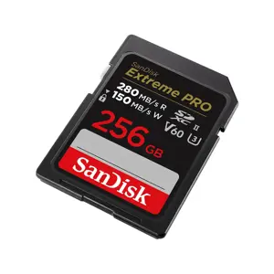 SanDisk Extreme PRO 256GB V60 UHS-II SD cards, 280/150MB/s,V60,C10,UHS-II, EAN: 619659202149