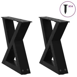 Kavos staliuko kojelės, 2 vnt., juodos, 40x(30-31,3) cm, plienas