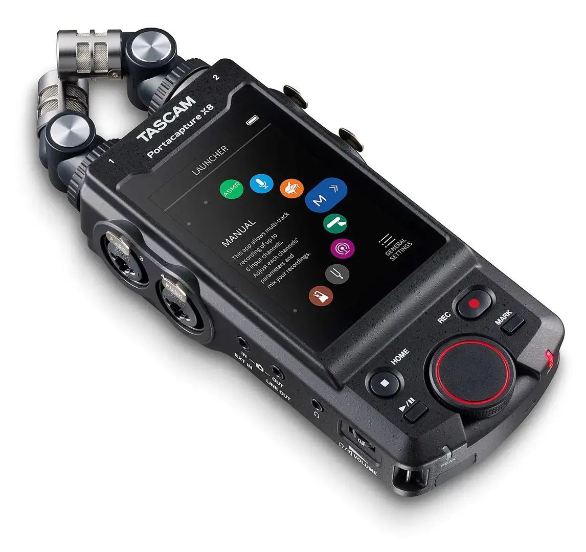"Tascam Portacapture X8" - nešiojamasis, didelės skiriamosios gebos daugiapakopis įrašymo įrenginys