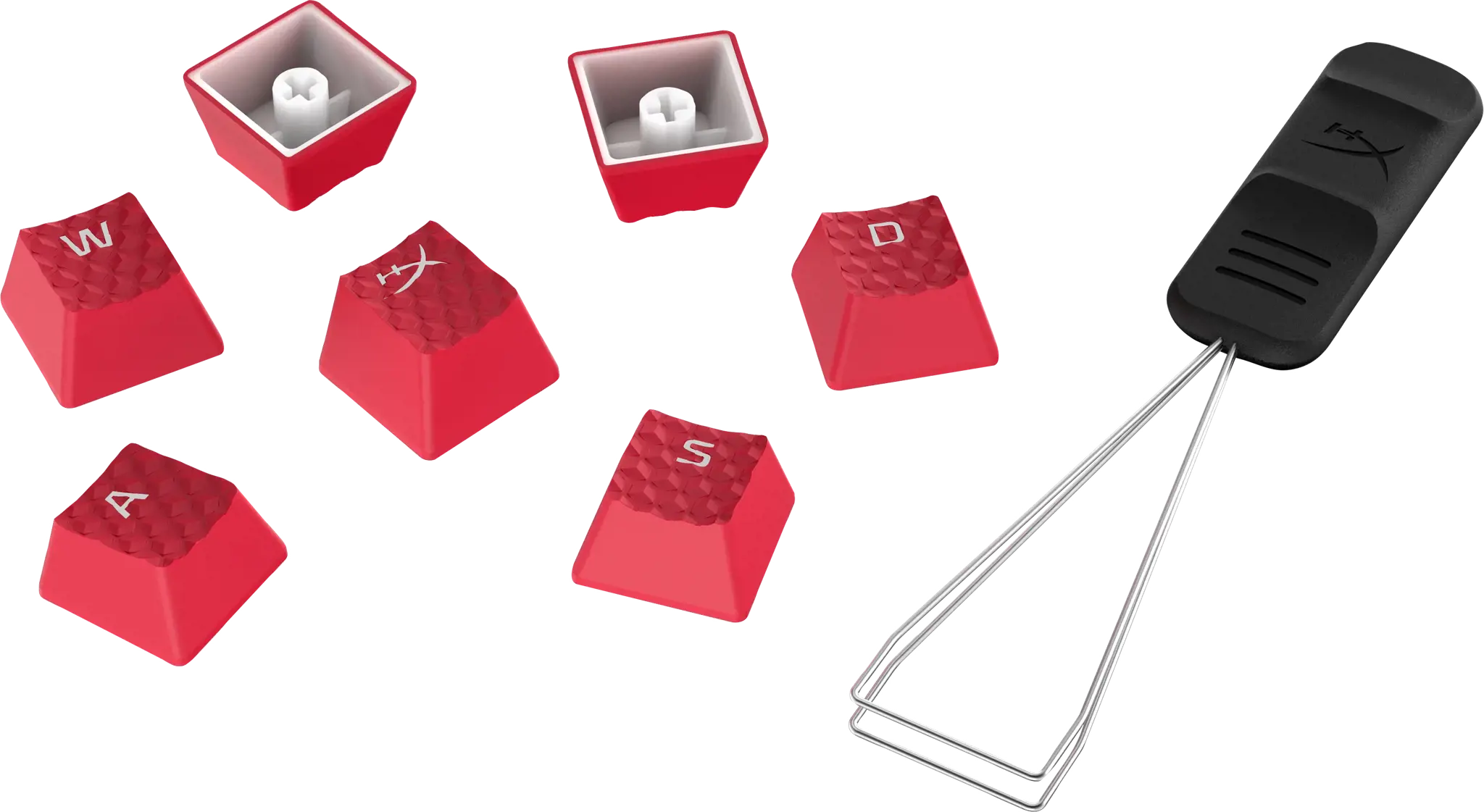 "HyperX" guminiai klavišų dangteliai, klaviatūros dangtelis, termoplastinis elastomeras (TPE), 1,4 mm, raudonos spalvos