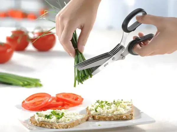 GEFU 12660 virtuvės žirklės 191 mm Juodos spalvos, nerūdijantis plienas Herb