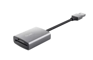 "Trust Dalyx", "MicroSD" (TransFlash), SD, SDHC, SDXC, aliuminis, 140 Mbps, USB 3.2 Gen 1 (3.1 Gen 1), 34 mm, 14 mm