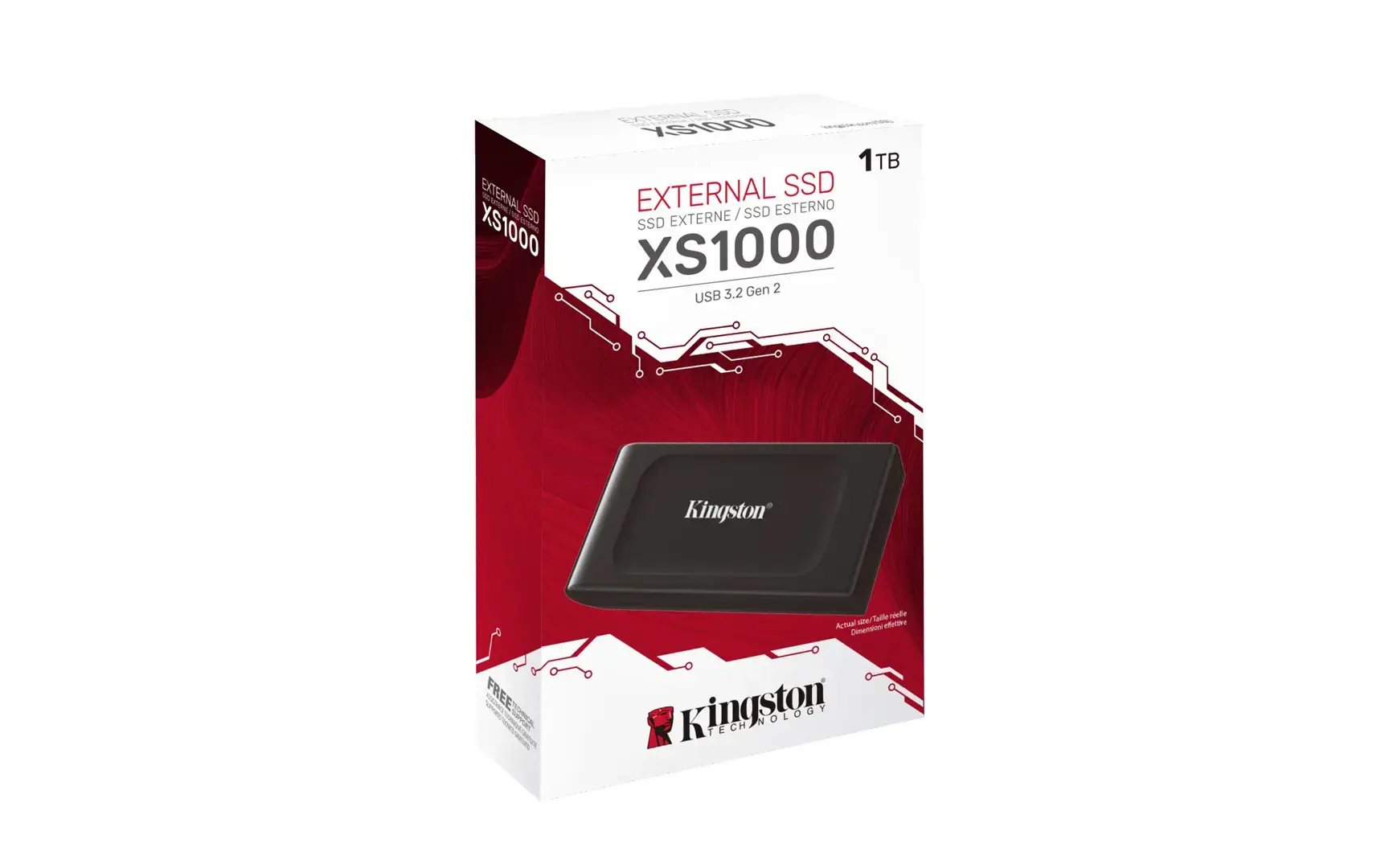 KINGSTON XS1000 1 TB SSD kišeninio dydžio USB 3.2 Gen 2 išorinis kietasis diskas iki 1050 MB/s