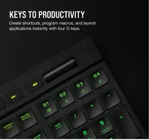 CORSAIR K100 RGB AIR belaidė itin plona mechaninė žaidimų klaviatūra su RGB LED apšvietimu CHERRY ULP Tactile Black