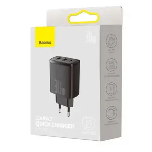 MOBILUSIS SIENINIS ĮKROVIKLIS 30W/JUODAS CCXJ-E01 BASEUS