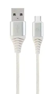 GEMBIRD CC-USB2B-AMCM-1M-BW2 Gembird Premium medvilninis pintas C tipo USB įkrovimo ir duomenų perd…