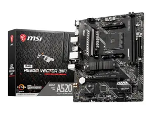 MSI MAG A520M VECTOR WIFI, AMD, Socket AM4, 3rd Generation AMD Ryzen™ 3, 3rd Generation AMD Ryzen 5, 3rd Generation AMD Ryzen™ 7, 3rd..., DDR4-SDRAM, 64 GB, DIMM