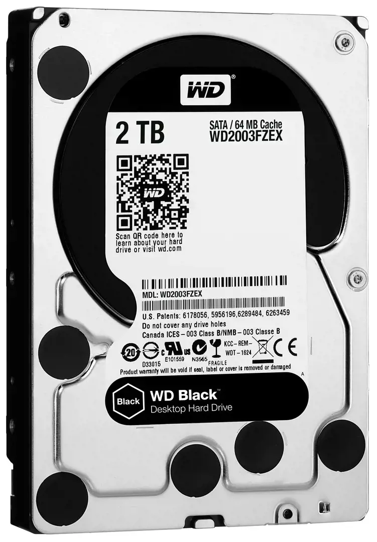 "WD Desktop Black" 2 TB kietasis diskas 7200 aps./min 6 Gb/s serijinės ATA sATA 64 MB spartinančiosios atminties 3,5 colių vidinis RoHS reikalavimus atitinkantis kietasis diskas Nefasuotas