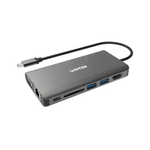 UNITEK D1019A Unitek HUB 8w1 USB3.1 Typ-C su 100 W maitinimo tiekimu, D1019A