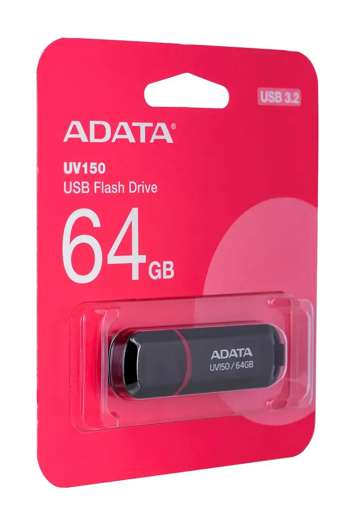 A-DATA UV150 64GB USB3.0 atmintinė juoda