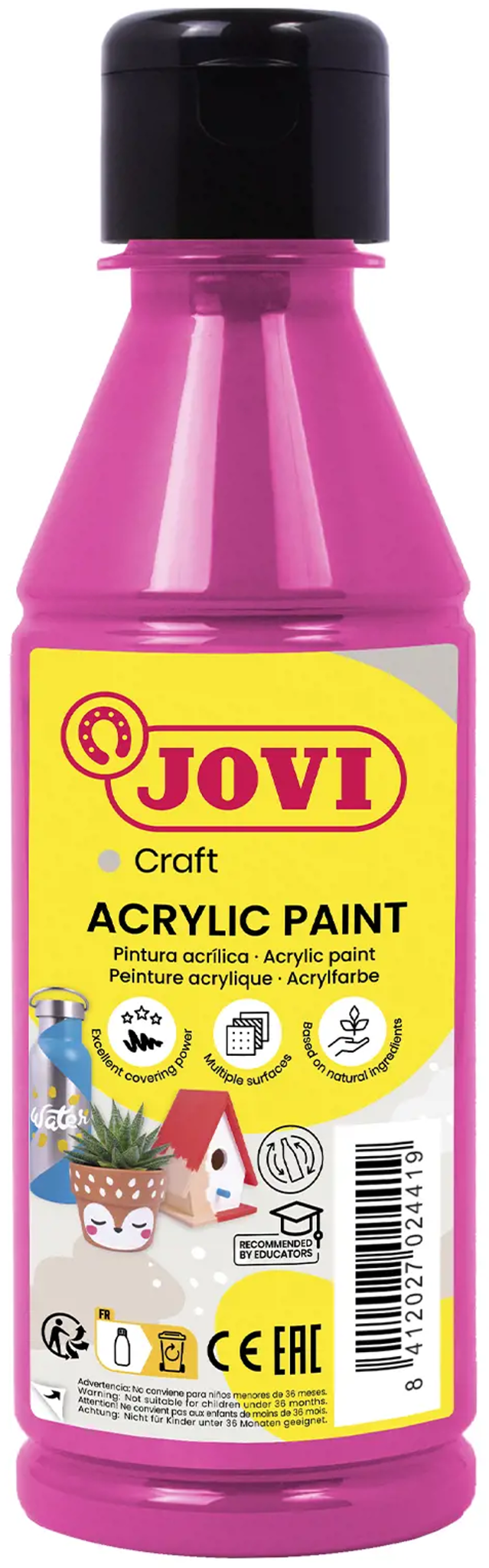 Akriliniai dažai JOVI, 250ml, rožinės sp.