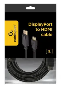GEMBIRD CC-DP-HDMI-5M Gembird kabelis DISPLAYPORT (M) -> HDMI (M) 5m