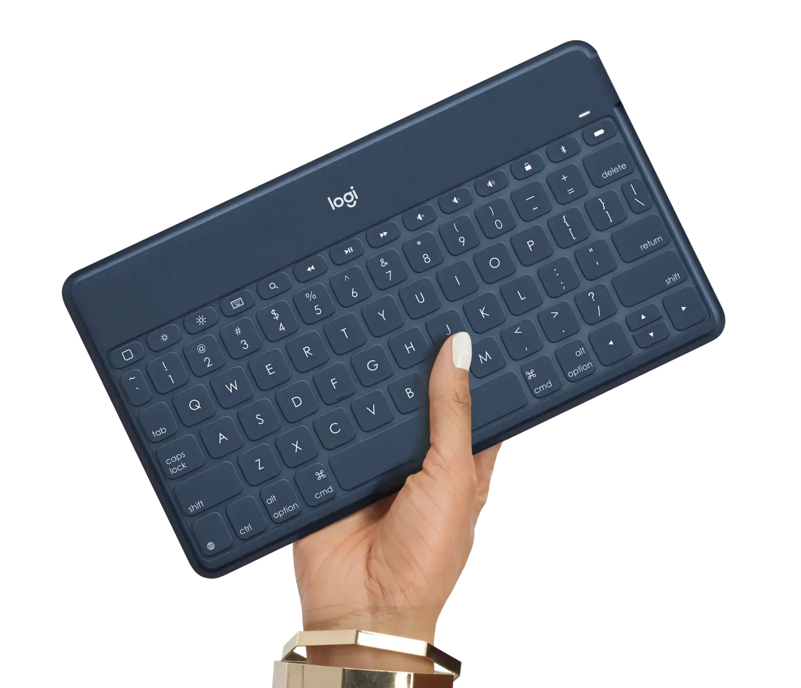 Logitech Keys-To-Go, UK International, 1.7 cm, 1.2 mm, Apple, iPad, iPhone, Apple TV, Blue