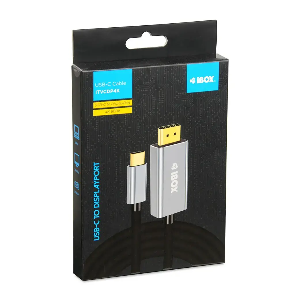 iBOX ITVCDP4K USB-C ir DisplayPort kabelis