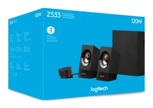 "Logitech Z533" galingas garsas, 2.1 kanalo, 60 W, universalus, juodas, 120 W, laidinis