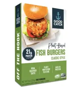 Šaldyti veganiški žuvies paplotėliai mėsainiams GOOD CATCH, daržovių baltymų pagrindu, 2 x 113g