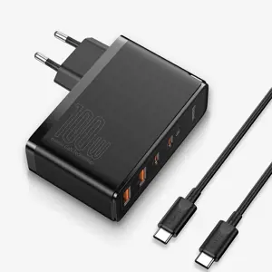 "Baseus GaN2 Pro" greitasis įkroviklis 100 W USB / C tipo USB greitasis įkrovimas 4+ Power Delivery Black (juodas)