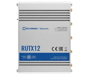 TELTONIKA RUTX12 Pramoninis 4G LTE maršrutizatorius Cat 6 Dual Sim 1x Gigabit WAN 3x Gigabit LAN WiFi 802.11 AC