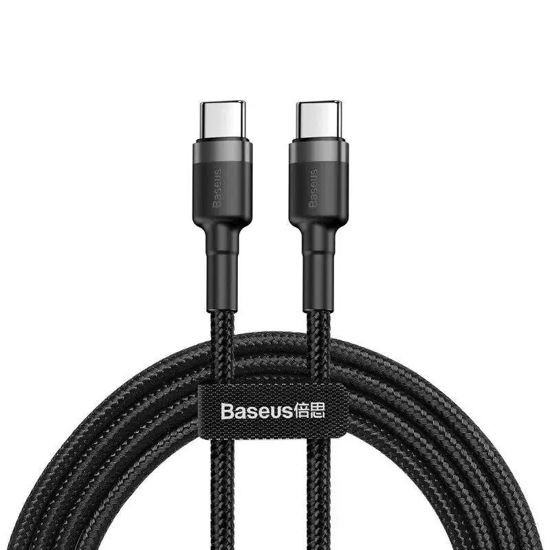 USB kabelis Baseus (CATKLF-GG1) "USB-C (Type-C) to USB-C (Type-C)" (60W 3A) juodas 1M