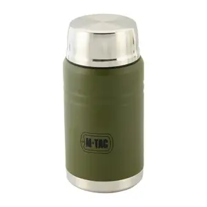 M-Tac UN-R02-750A Food thermos with foldable stainless steel spoon, 750 ml, olive green