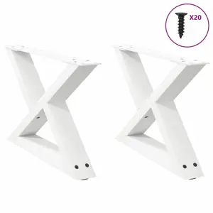 Kavos staliuko kojelės, 2 vnt., baltos, 60x(30-31,3) cm, plienas