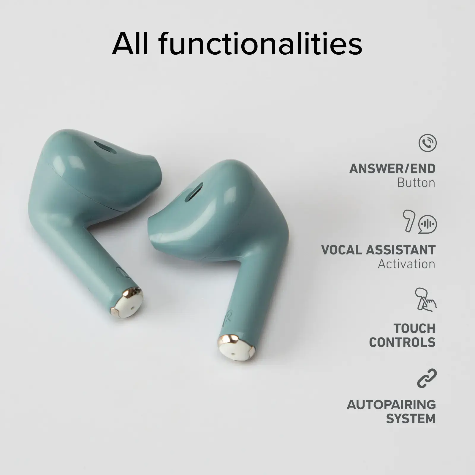 SBS wireless earbuds Go Pods TWS, petrol