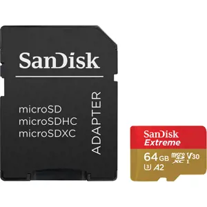 SanDisk Extreme microSDXC 64GB for Action Cams and Drones + SD Adapter + 1 year RescuePRO Deluxe up…