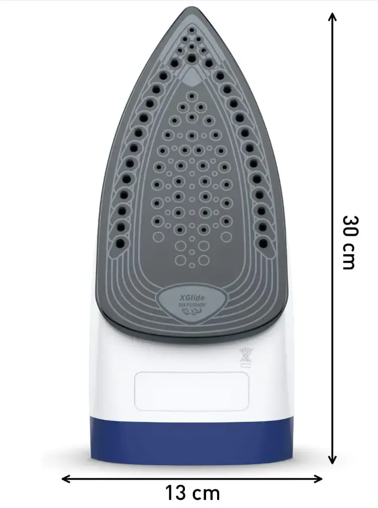 "Tefal FV2838E0", sausas ir garų lygintuvas, "Cerilium" padas, 1,9 m, 180 g/min, mėlynas, baltas, 40 g/min