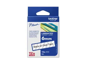 Brother TZE-111, Black on transparent, TZe, Transparent, Direct thermal, China, Brother