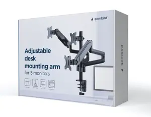 Gembird MA-DA3-01 monitor mount / stand 68.6 cm (27") Desk Black