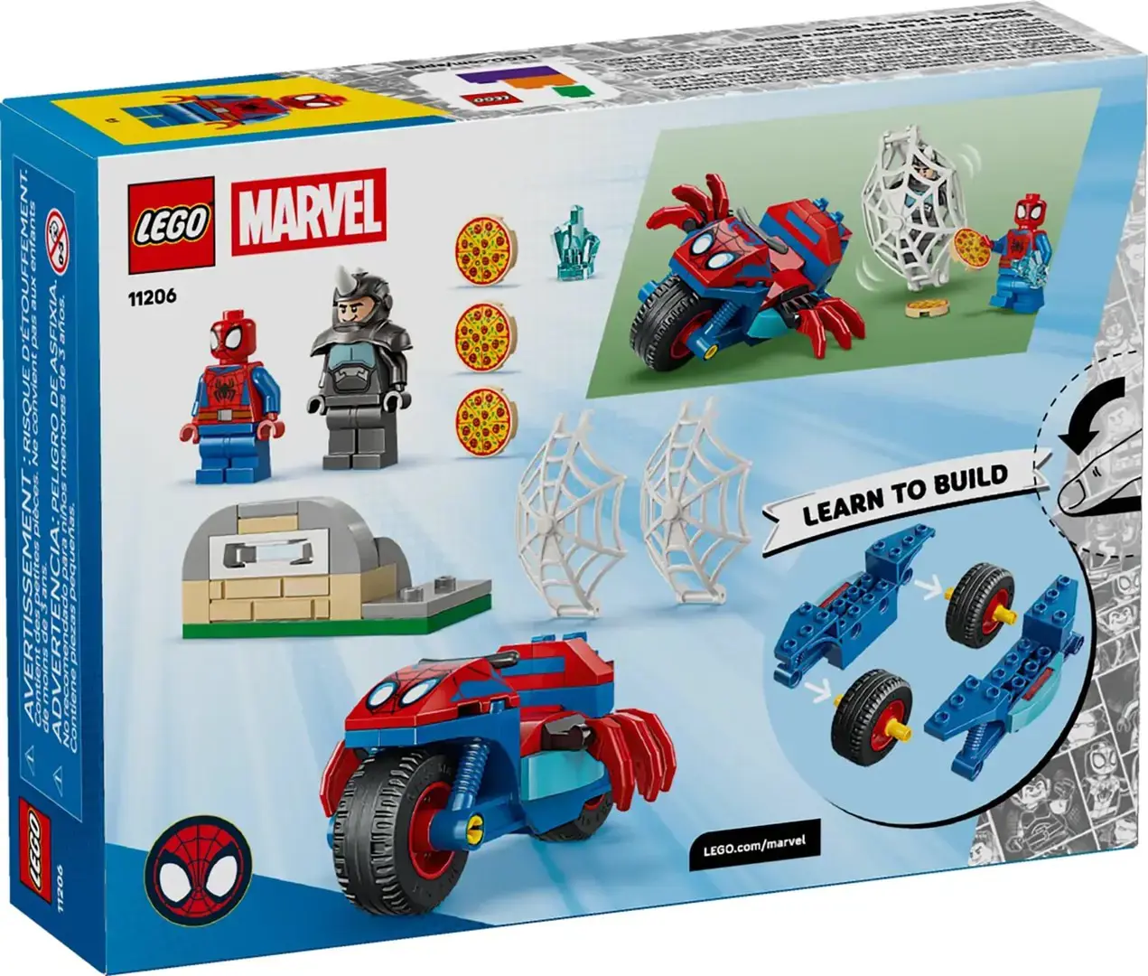LEGO MARVEL 11206 Spidey on his Motorcycle vs. Rhino