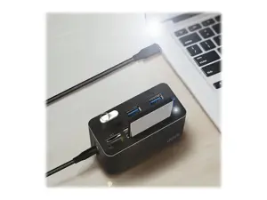 USB3.2 Gen 1 doko stotelė, 8 prievadai, mini, juoda