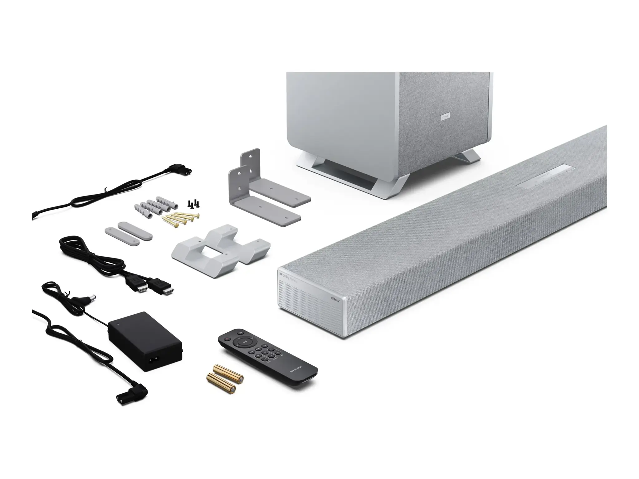 Sharp | 3.1.2 Dolby Atmos/DTS:X Soundbar with Wireless Subwoofer | HT-SBW53121(SL) | Bluetooth
