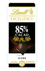LINDT EXCELLENCE juodasis šokoladas (85%), 100g