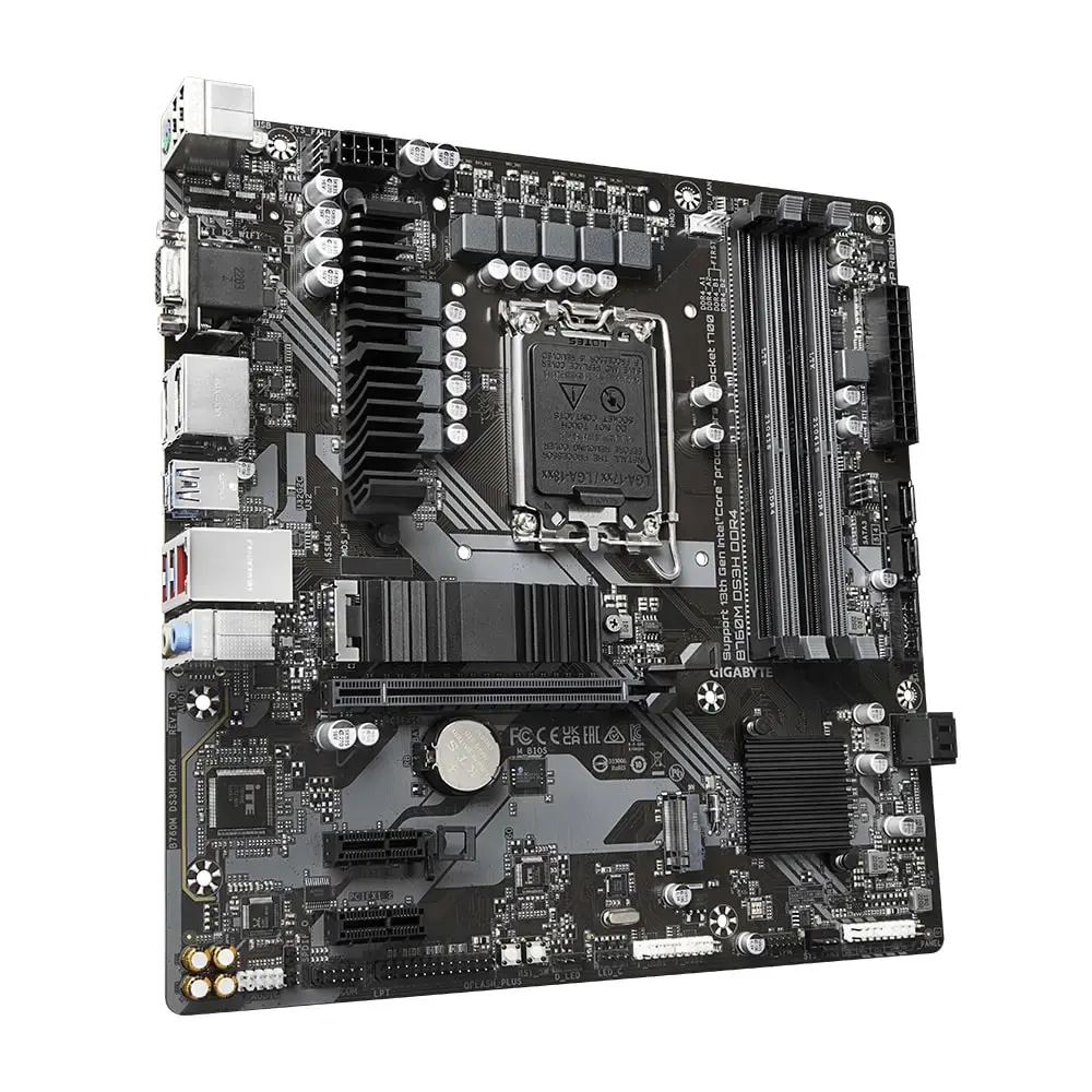 Pagrindinė plokštė GIGABYTE Intel B760 Express LGA1700 Micro-ATX Atmintis DDR4 Atminties lizdai 4 2xPCI-Express 3.0 1x 1xPCI-Express 4.0 16x 2xM.2 1x15pin D-sub 1xHDMI 2xDisplayPort 2xUSB 2.0 3xUSB 3.2 1xUSB-C 1xPS/2 1xRJ45 3xAudio prievadas B760MDS3HDDR4