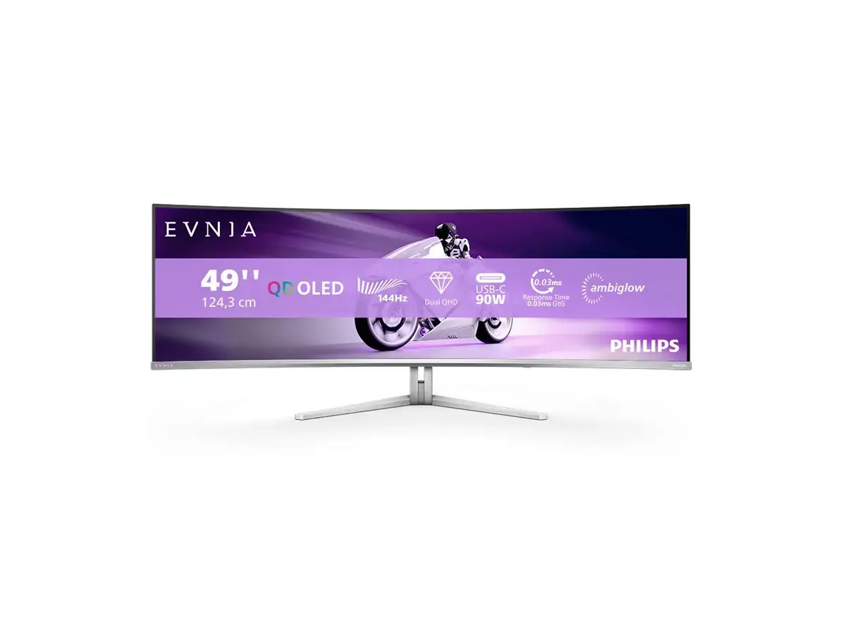 Philips Evnia 8000 49M2C8900L/00, 124.2 cm (48.9"), 5120 x 1440 pixels, Dual QHD, QDOLED, 0.03 ms, White