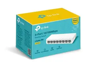 "TP-Link" 8 prievadų 10/100 Mbps stalinio kompiuterio tinklo komutatorius, nevaldomas, Fast Ethernet (10/100)