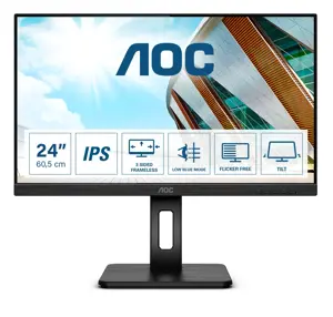 Monitorius AOC P2 24P2Q, 60.5 cm (23.8"), 1920 x 1080 pixels, Full HD, LED, 4 ms, Black