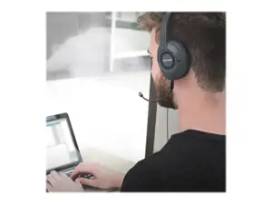 "Koss" ausinės SB42 USB laidinės, ant ausų, su mikrofonu, A tipo USB, juodos/pilkos spalvos