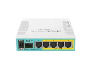 MikroTik RouterBOARD hEX Poe Gigabit - RB960PGS - Maršrutizatorius - 4 prievadų komutatorius.hEX PoE yra penkių prievadų Gigabit Ethernet maršrutizatorius, skirtas vietoms, kuriose nereikalingas belaidis ryšys.