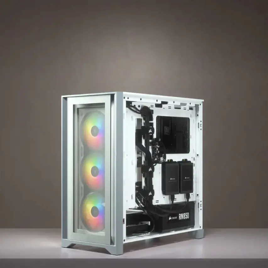 CORSAIR iCUE 4000X RGB grūdinto stiklo korpusas Mid-Tower White