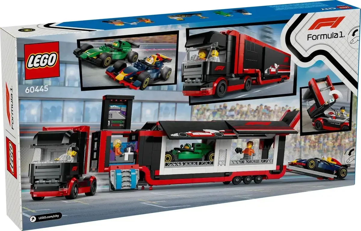 LEGO CITY 60445 F1 - Truck with RB20 & AMR24 F1 Cars