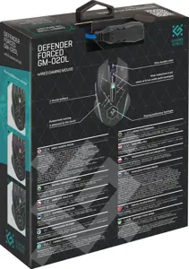 "Defender Forced GM-020L" pelė Ambidextrous USB Type-A Optical 3200 DPI
