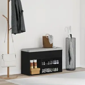 Klijuotas suolas Juodas 60x30x45 cm Iš inžinerinės medienos