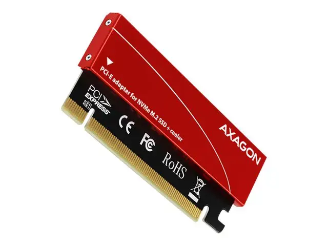 AXAGON PCEM2-S PCI-E 3.0 16x - M.2 SSD NVMe, iki 80 mm SSD, žemo profilio, aušintuvas