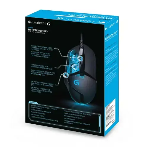 LOGITECH G402 "Hyperion Fury" laidinė žaidimų pelė - BLACK - EWR2
