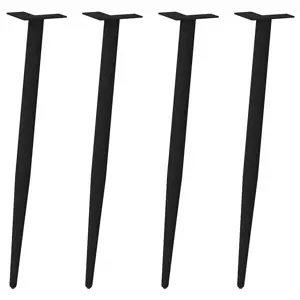 Konsolinio staliuko kojelės, kūginės, 4 vnt., juodos, 72-73 cm, plienas