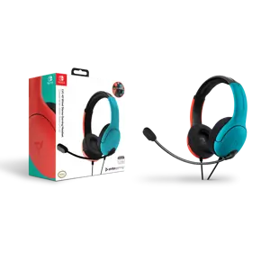 PDP Officially Licensed LVL 40 stereo headset (Switch and Switch Lite compatible), Wired, Gaming, 200 g, Headset, Black, Blue, Red