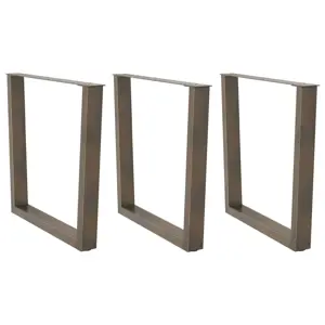 Valgomojo stalo kojelės, V formos, 3 vnt., natūralus plienas, 80x(72-73,3) cm, plienas